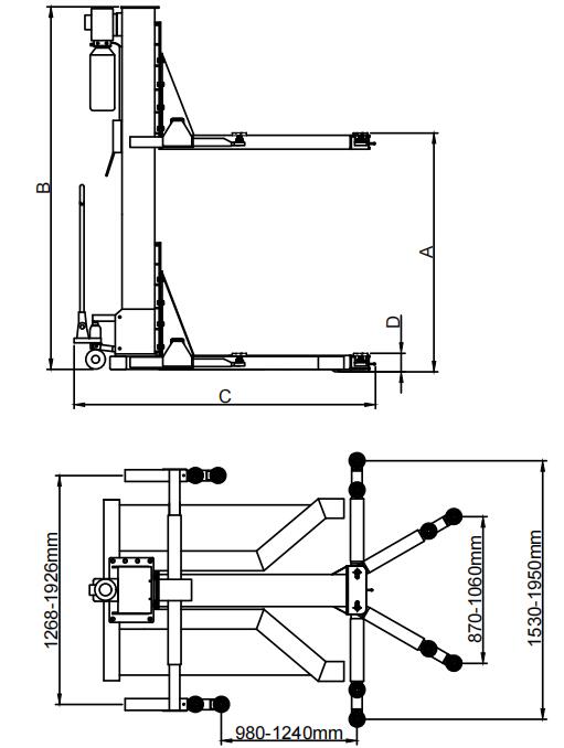 Ühesamba mobiilne hüdrotõstuk AMGO SML3000 - Image 3