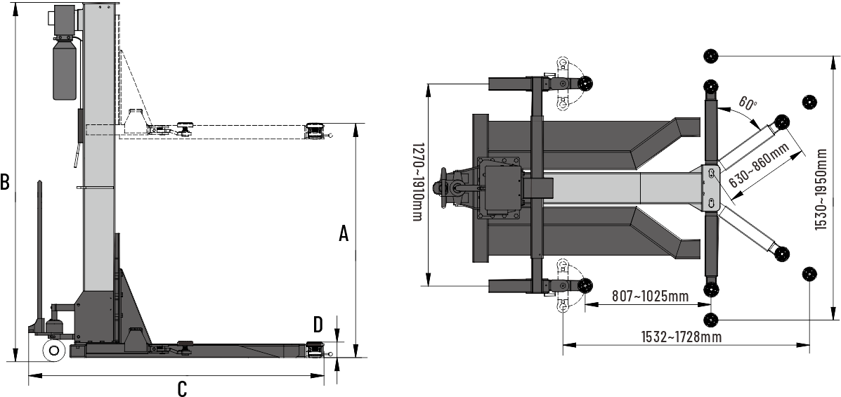Ühesamba mobiilne hüdrotõstuk AMGO SML3000 - Image 2